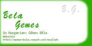 bela gemes business card